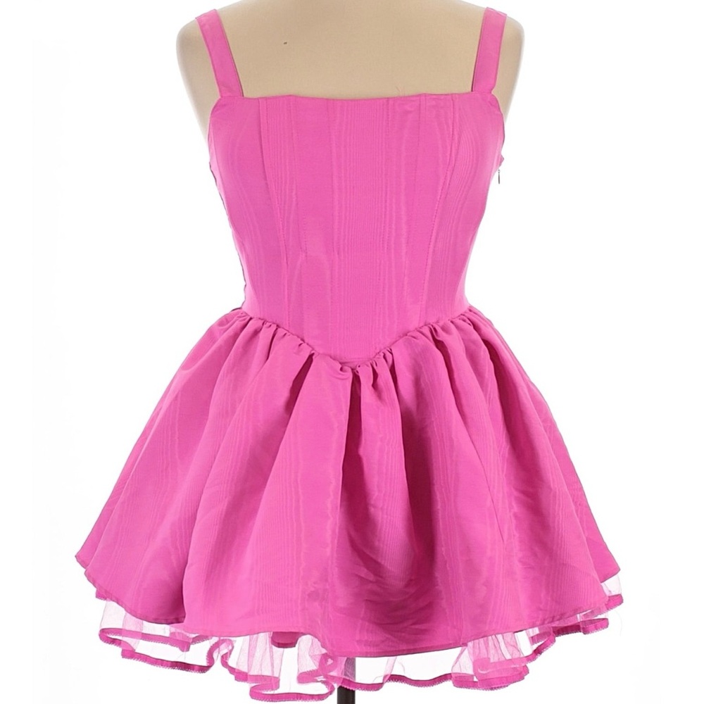Sugar Thrillz Vibrant Pink Satin Dress